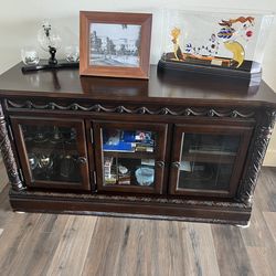 Solid wood entertainment center