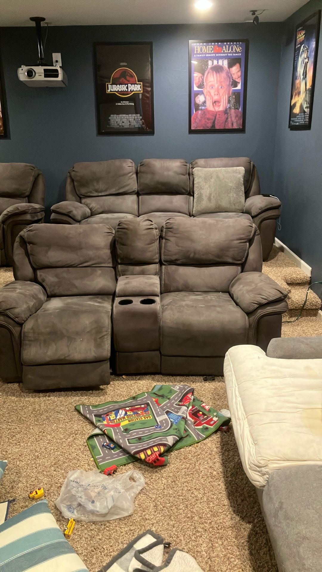 4 Piece Movie Theater Reclining Couch Set