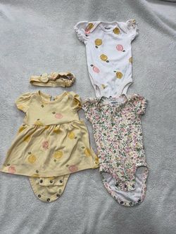Carter's Baby Girl Bodysuit & Dress Bundle