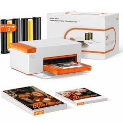☆ Liene Amber M110 Bluetooth Photo Printer 80 Sheets, Portable Photo Printer for iPhone, Thermal Dye Sublimation, Picture Printer 60 Sheets 4x6 Paper 