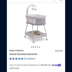 Brand New Bassinet And Swing Plus 3 Packs Of Free Size 4 Diapers  55.00