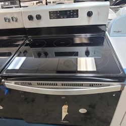 New Whirlpool 30" Wide Electric 220volt Glass Top Stainless Steel Stove Range Estufa 