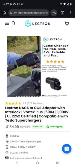 Vortex plug adapter charger for EV vehicles