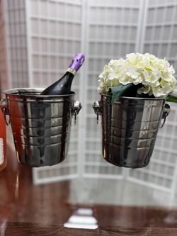 Stainless Steel Wine Chiller Buckets Set of 2