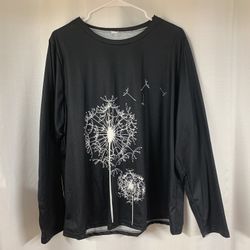 Medium Black And White Dandelion Shirt