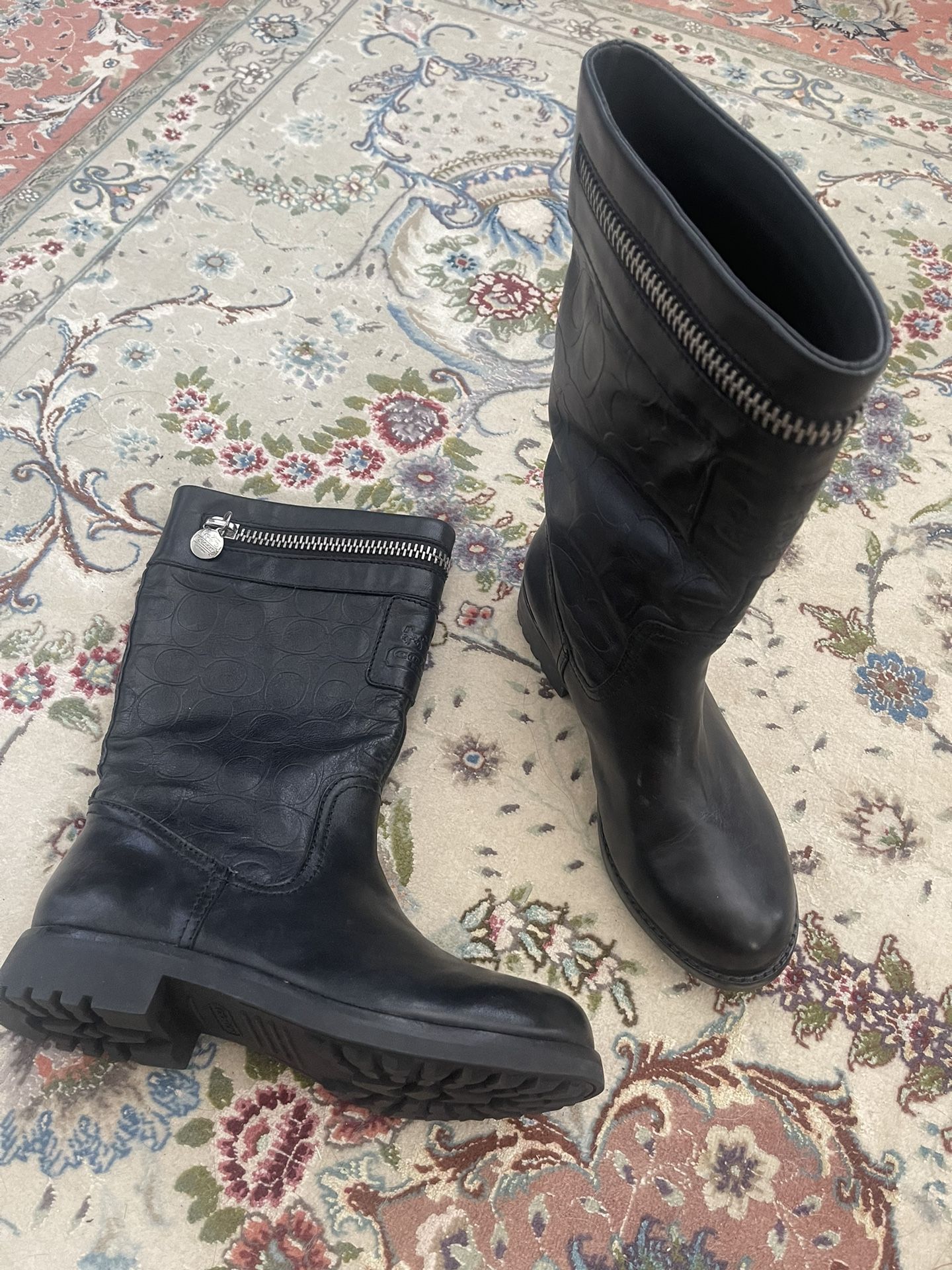 New Coach Leather Boots 5 Or 5.5