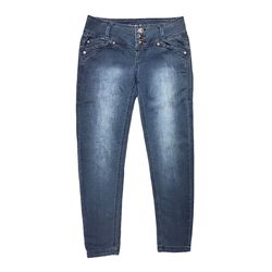 Celebrity Pink Dark Wash Triple Button Ankle Zipper Skinny Jeans