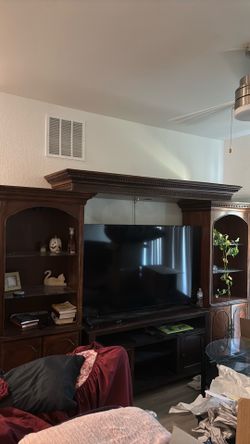 Dark oak entertainment center