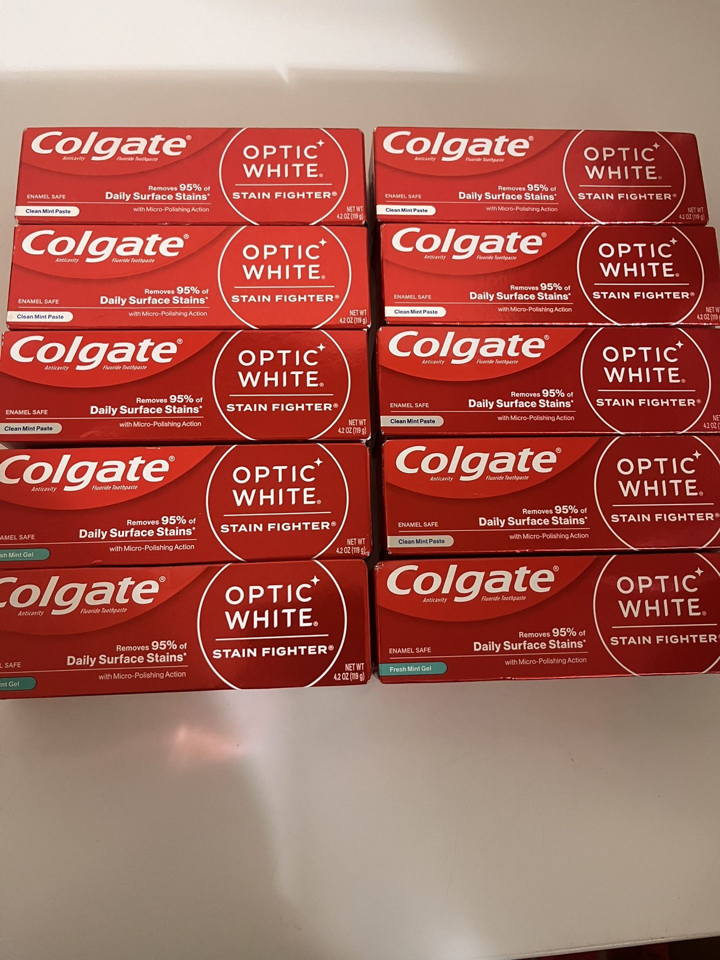 Colgate Optic White 4.2oz , 10 For $20