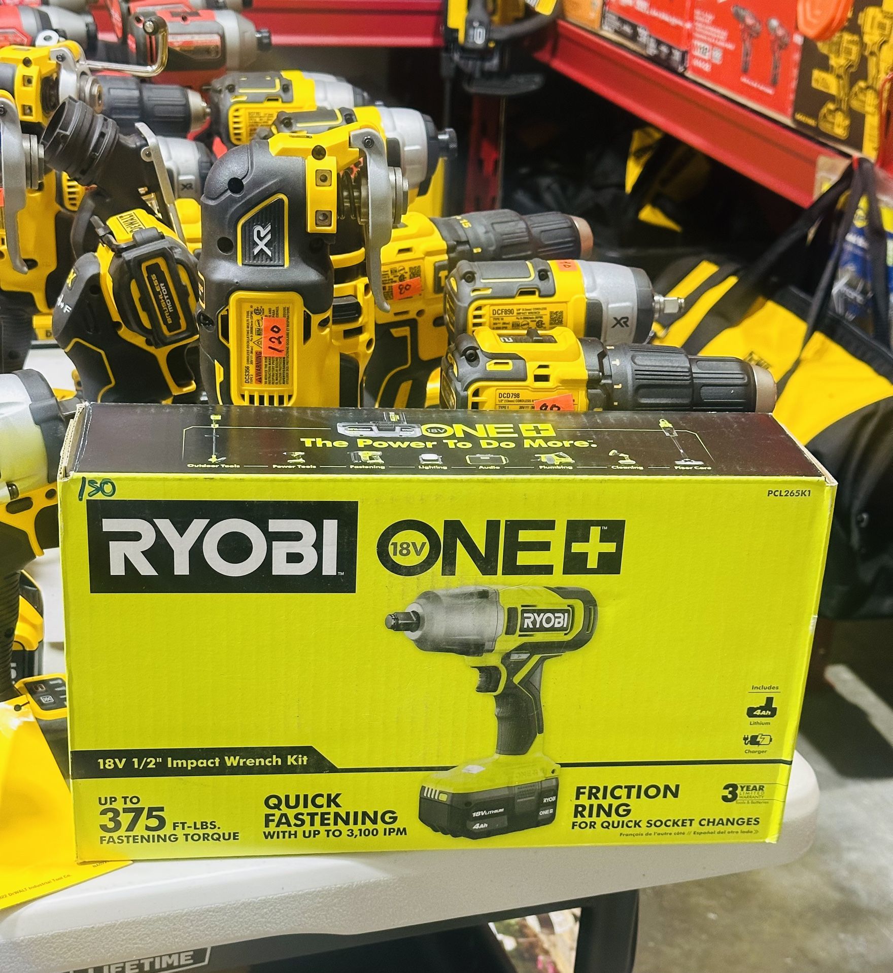 RYOBI ONE+ 18V Cordless 1/2 in. Impact Wrench Kit with 4.0 Ah Battery and Charger