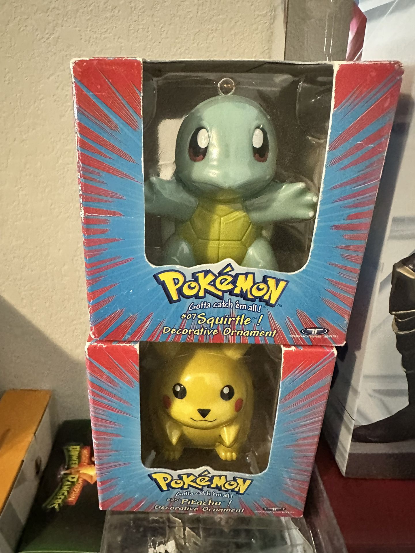 PIKACHU AND SQUIRTLE RARE ORNAMENTS 