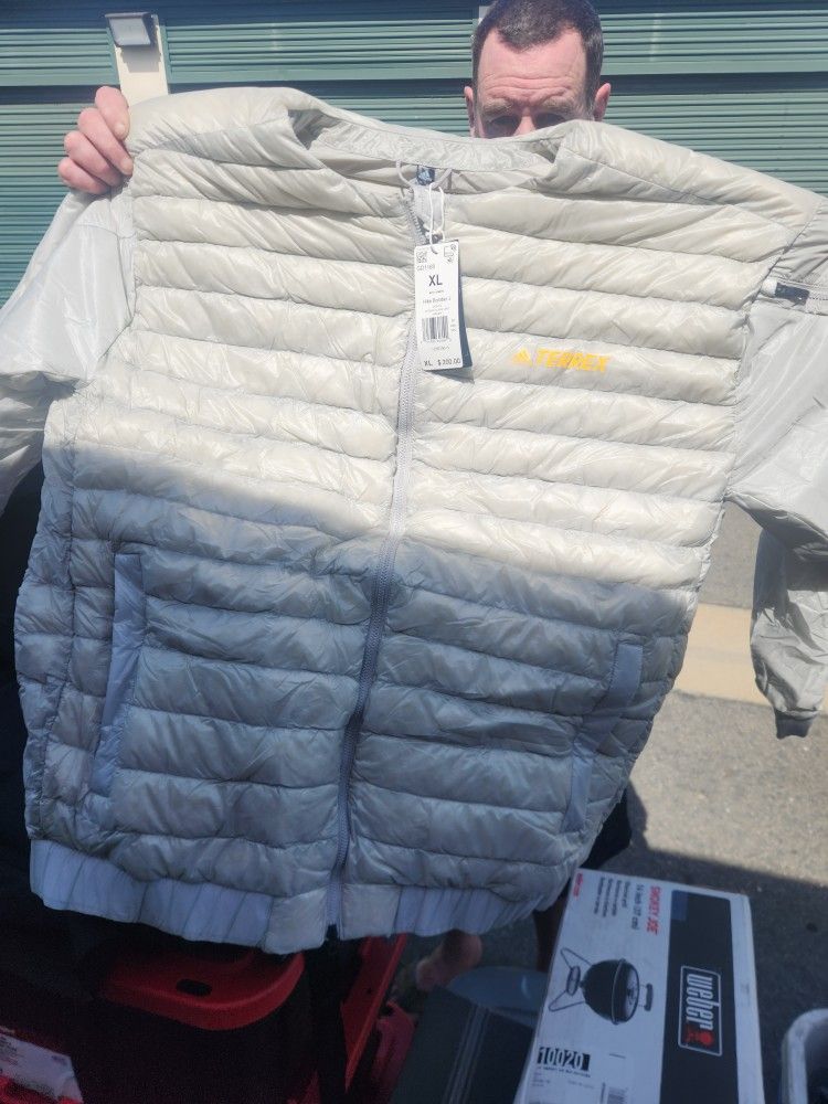 XL Adidas Hike Bomber Jacket Off White