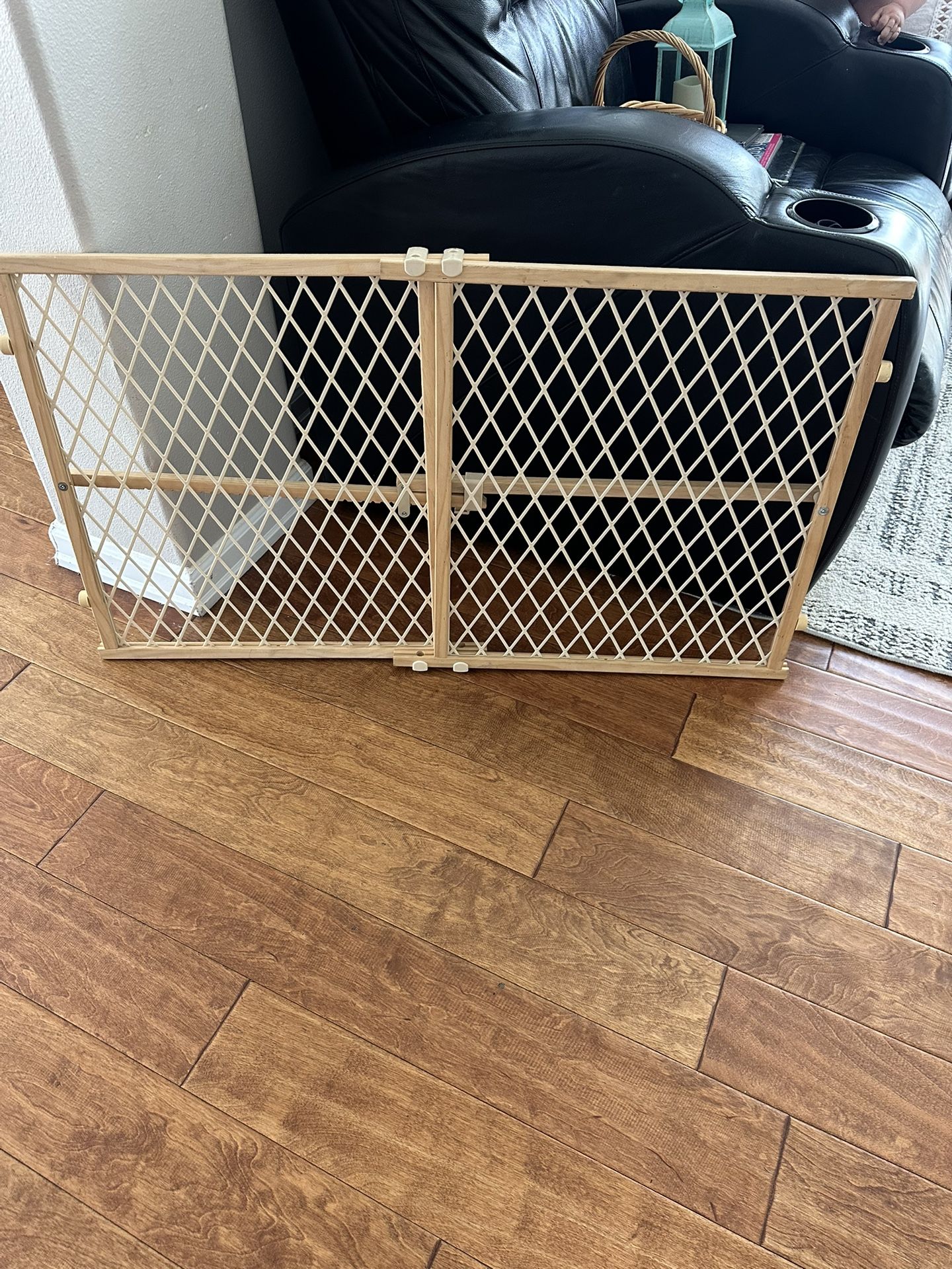Evenflo Position & Lock Adjustable Wood Baby Gate, Natural Wood