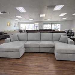 Light Gray U- Shape Sectional 