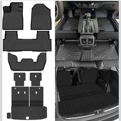 Naibeve Floor Mats for 2023 2024 2025 2026 Honda Pilot for Honda Pilot Cargo Mat Trunk Mat with Backrest Mats & Second Row Backrest Mats Protector Acc