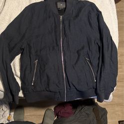 Midnight Blue Xl Minimalist H&M Bomber