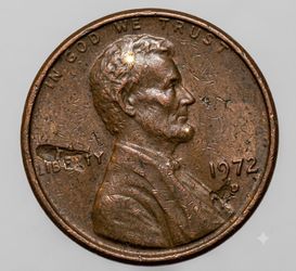 1972 D strike through Lincoln cent