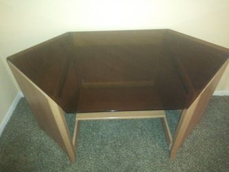 Glass top corner desk