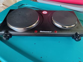 Elite Gourmet Countertop Double Cast Iron Burner (Model: EDB-302BF)