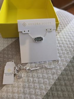 Kendra Scott Elisa Blue and Silver Necklace with Modern Design New