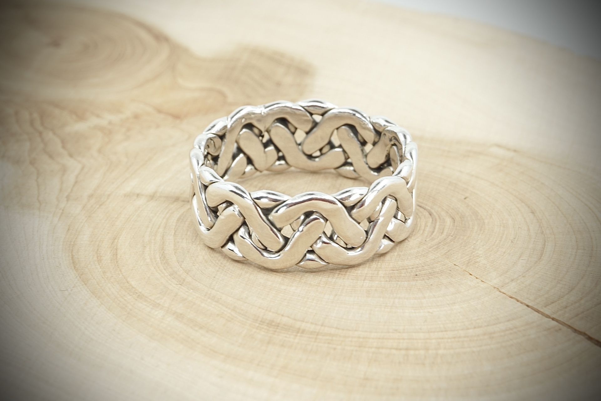 925 Sterling Silver Braided Rings 9mm