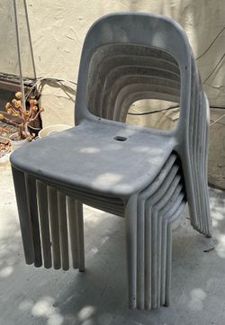 7 IKEA white “urban” outdoor chairs