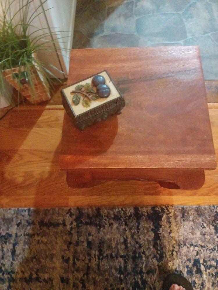 Oak Wooden Table Very Heavy, Jewelry Box