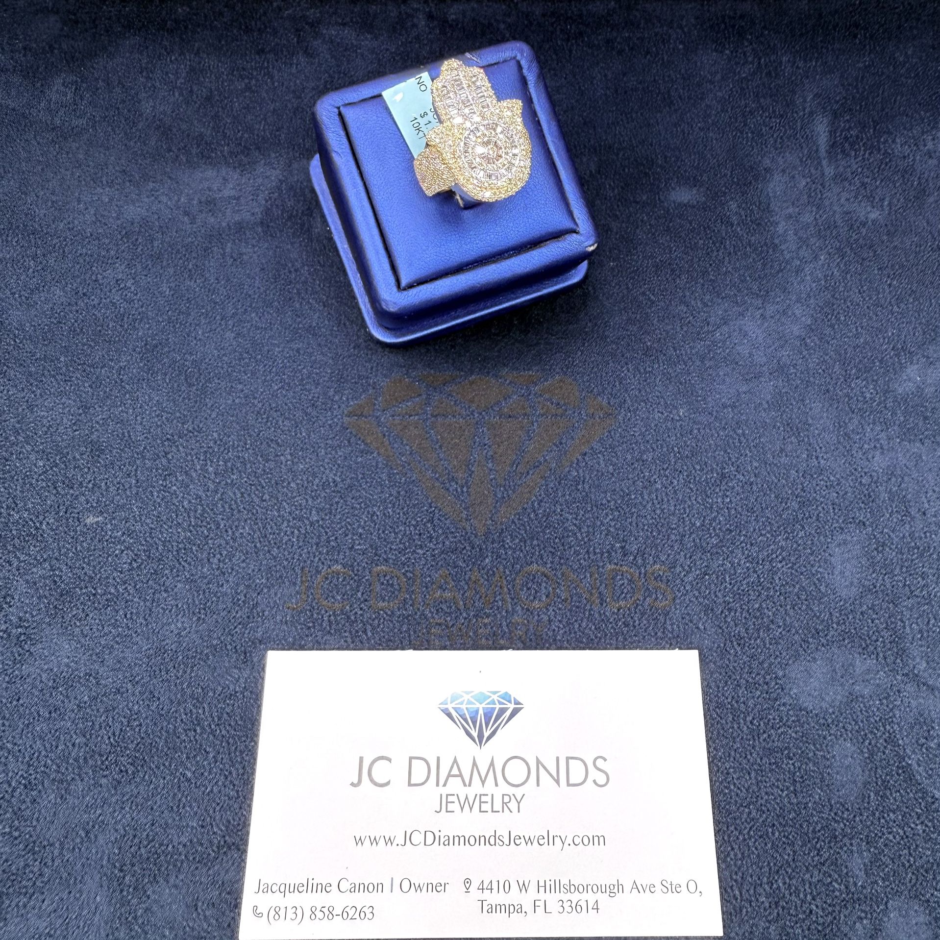 Ring Handsa Diamonds Real Gold 10k