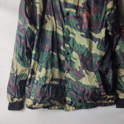 Chicago Bulls NBA UNK Camo Snap Front Windbreaker Jacket