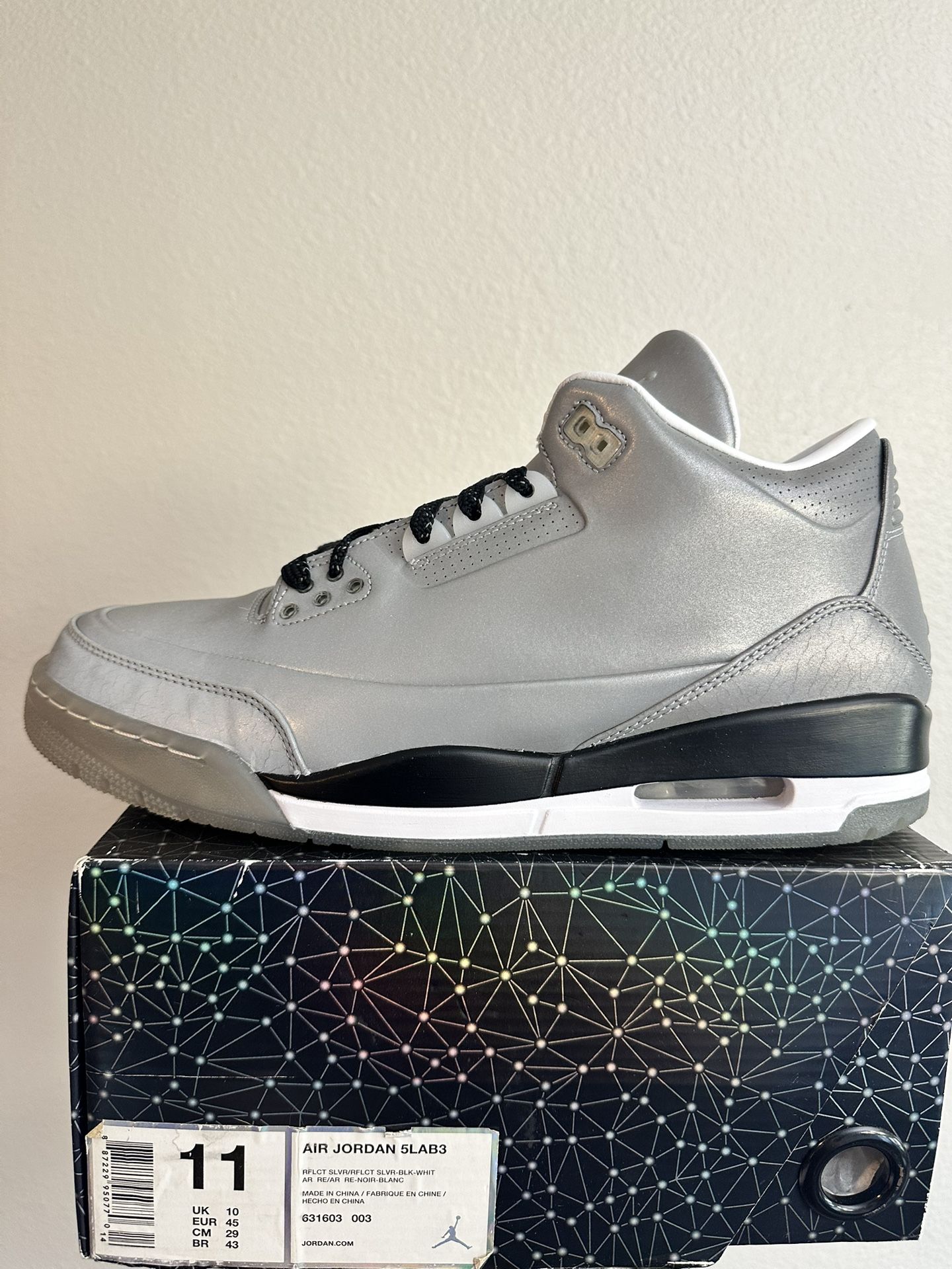 Men Jordan Retro 3 Size 11 5lab3 Silver