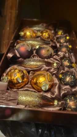 Brown gold christmas ornaments