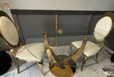 Glass Top Dining Table with 2 Chairs