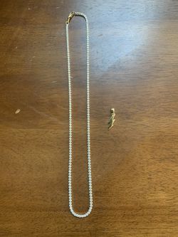 20 inche micro tennis GLD chain and micro lightning bolt pendant