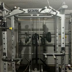 Squat Rack With Cable Attachments/pull Up Bar Dips 
