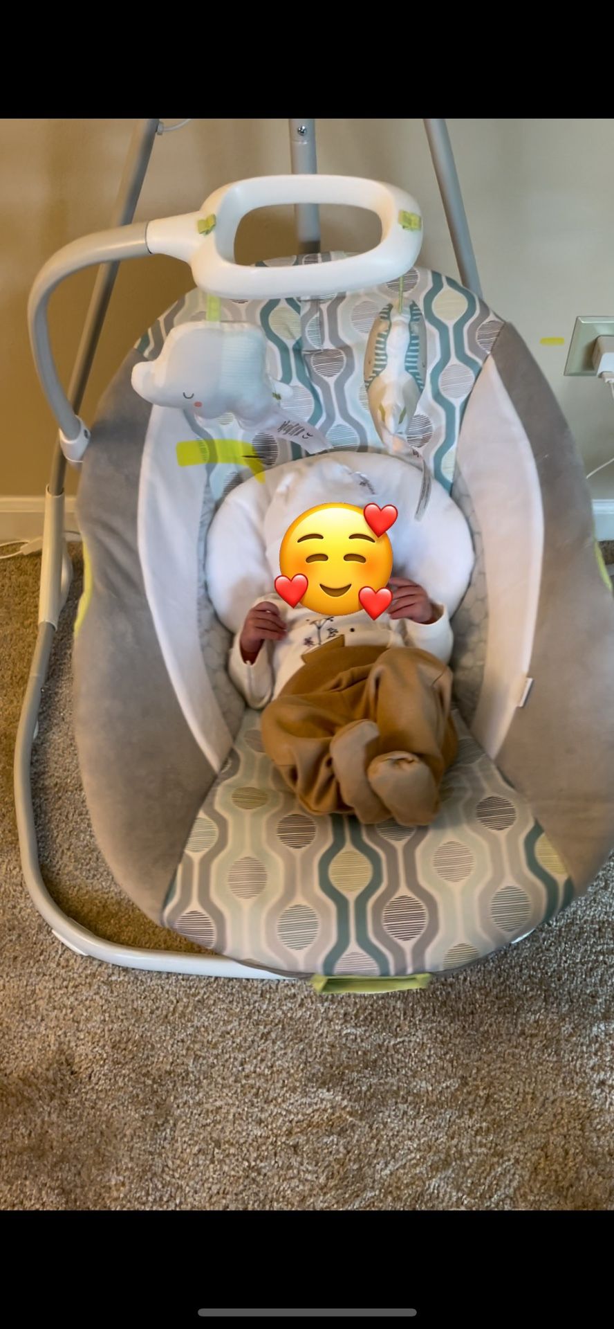 Automatic baby swing with music