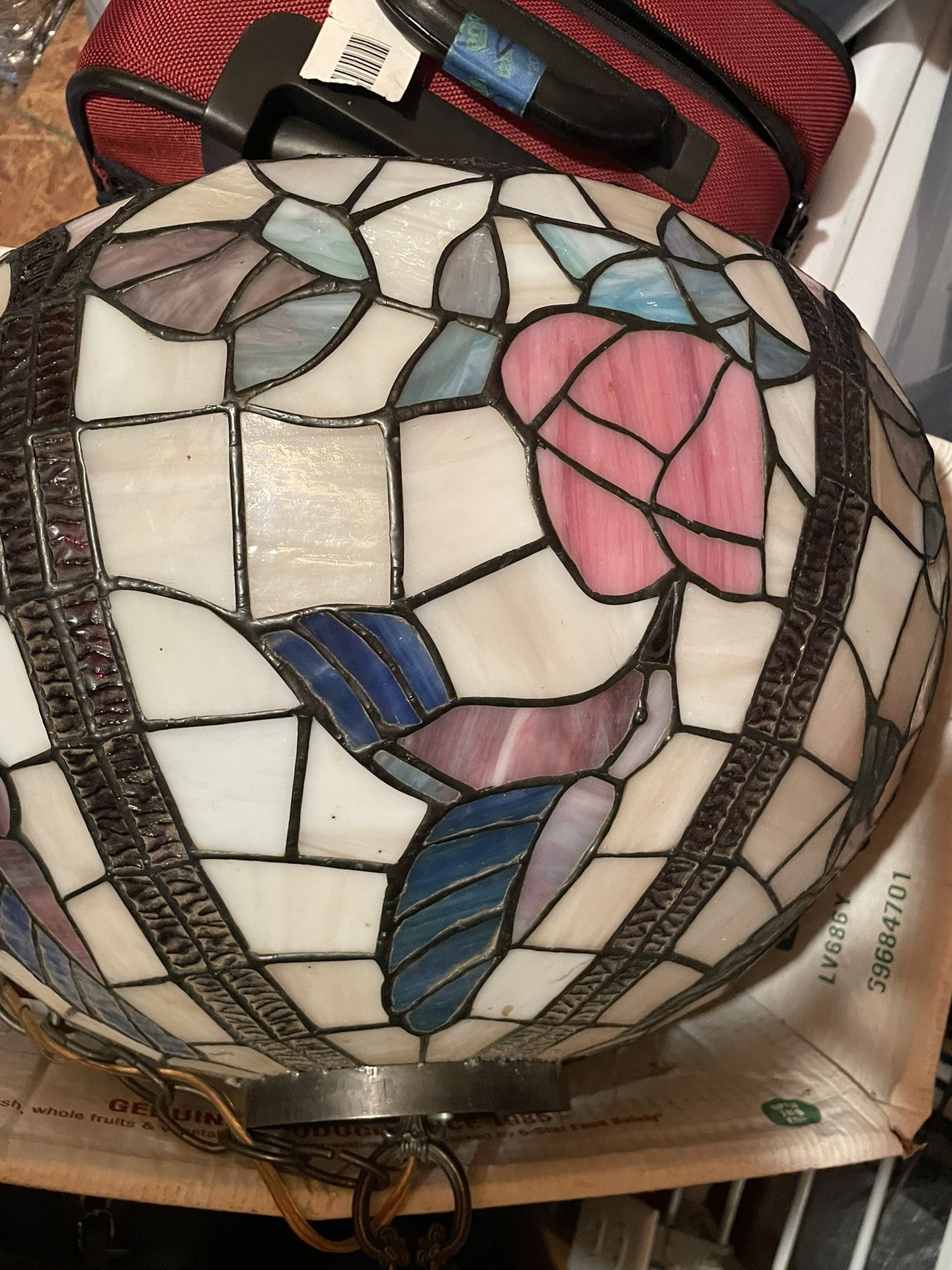 Hummingbird Oil Painting & Tiffany Lamp