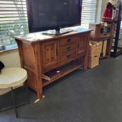 Mission Craftsman Buffet Sideboard Or TV Cabinet 