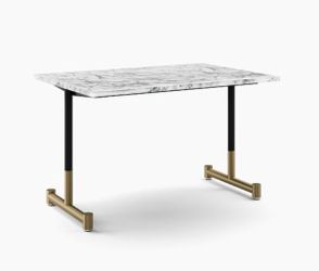 West Elm Branch Dining Table W/Faux Marble Top and Black/Brass Base