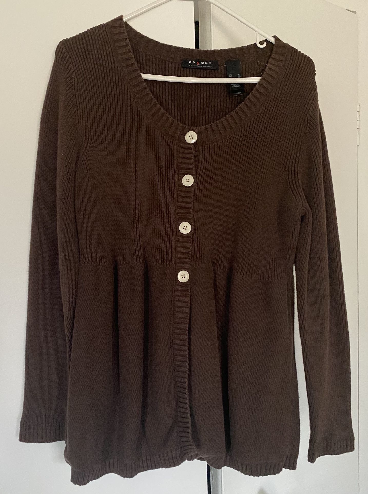 🧥Womens Long Sleeve Button Cardigan - Brown XL