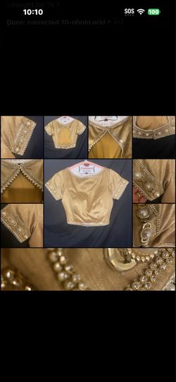 vintage gold raw silk saree blouse