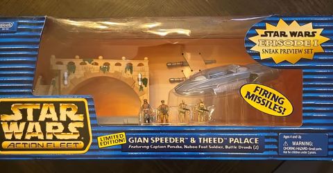 Vintage 1999 Star Wars Episode I Action Fleet Gian Speeder & Theed Palace – Galoob