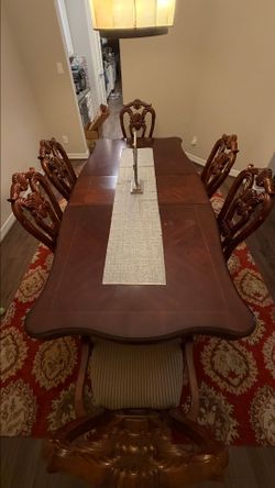 6 chair formal dining table