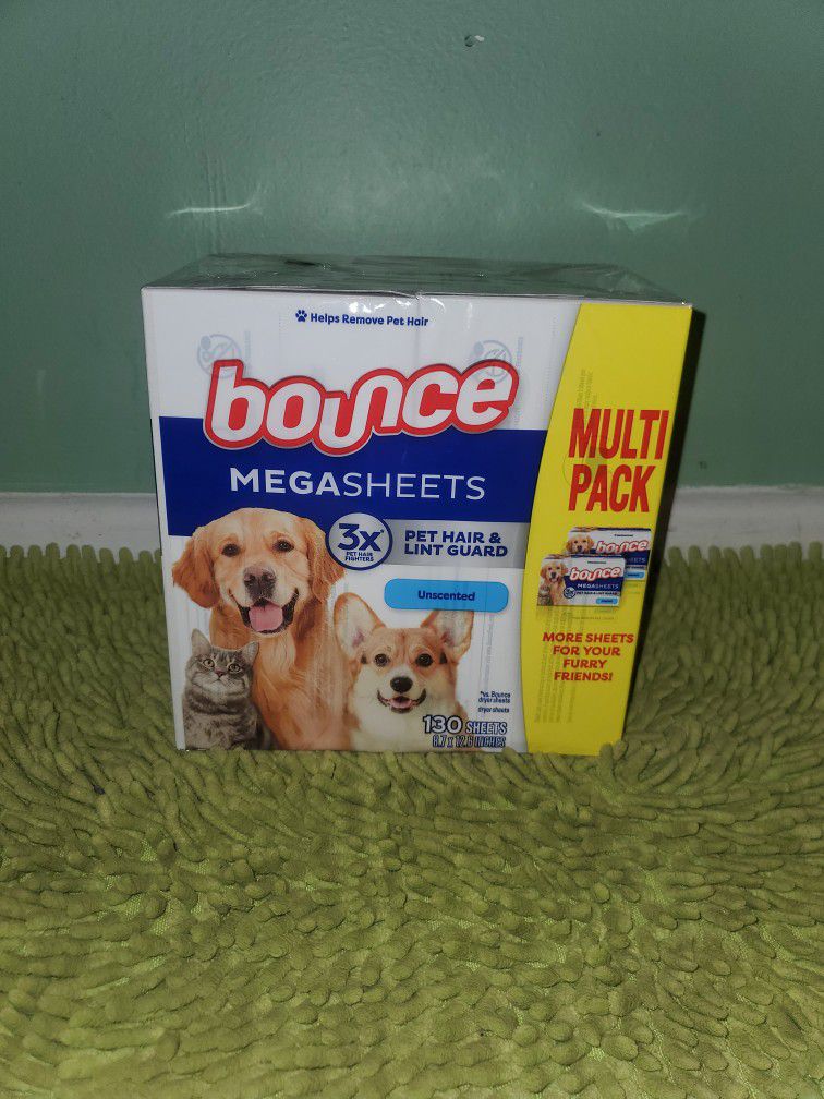 Bounce Pet Hair & Lint Guard 130 Dryer Sheets Unscented 