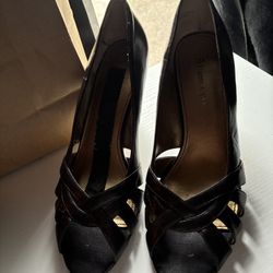 Etienne Aigner Suri Brown Peep Toe Heels