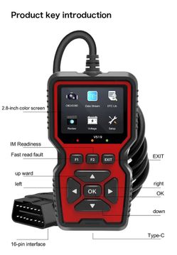 V519 OBD2 Scanner, Classic Enhanced Mode 6 Engine Fault Code Reader OBDII CAN Diagnostic Scan Tool, One-Click Smog Check, DTC Lookup.