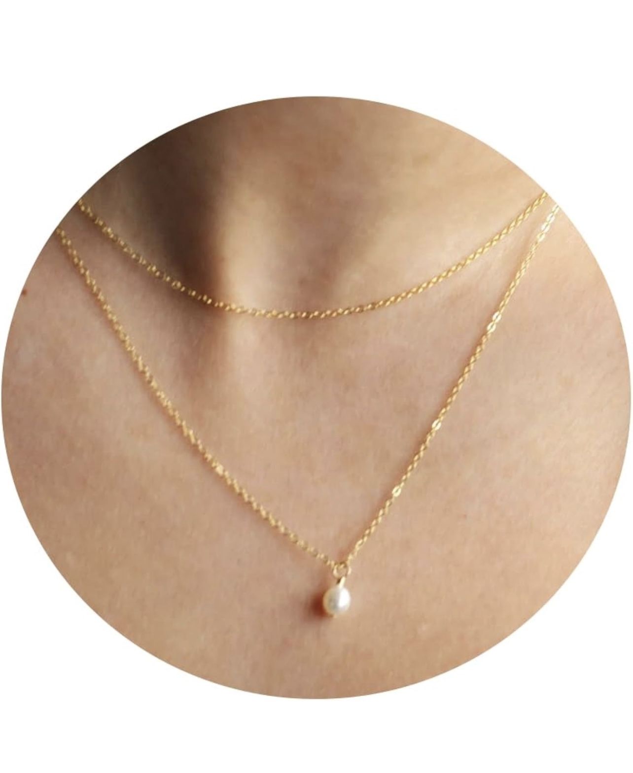 gold pearl necklace,brand New