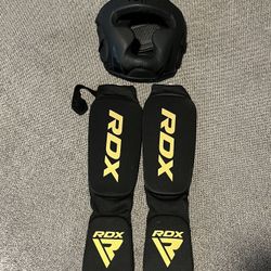 Size Adult Small RDX Shin Pads & Venum  Head Piece 
