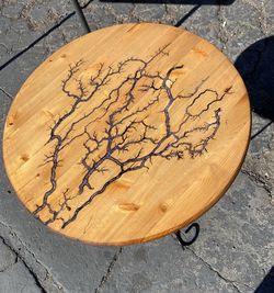 Fractal burned accent table