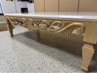 Designer wood carved coffee table