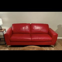 Great Condition Red Leather Couch
